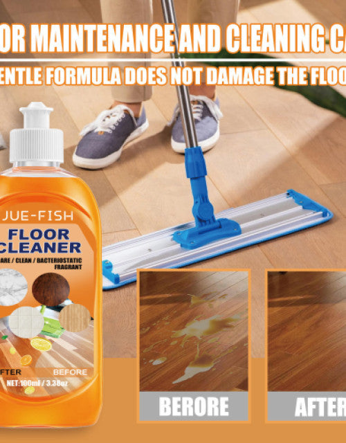 Jue-fish Hard Wood Floor Cleaner Natural Fragrance Clean Floor Machine Non-harmful Floor Cleaning Liquid (Pack of 2)